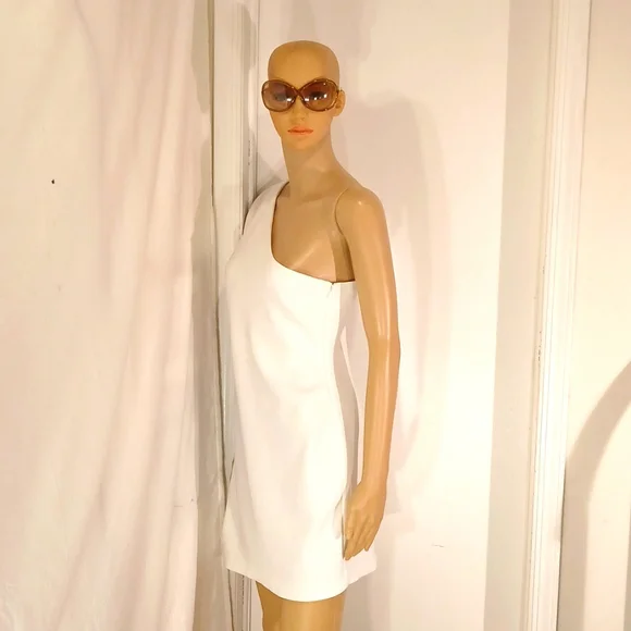 🔥 NWT Amanda Uprichard White Ivory/White One Shoulder Dress. - Picture 6 of 12